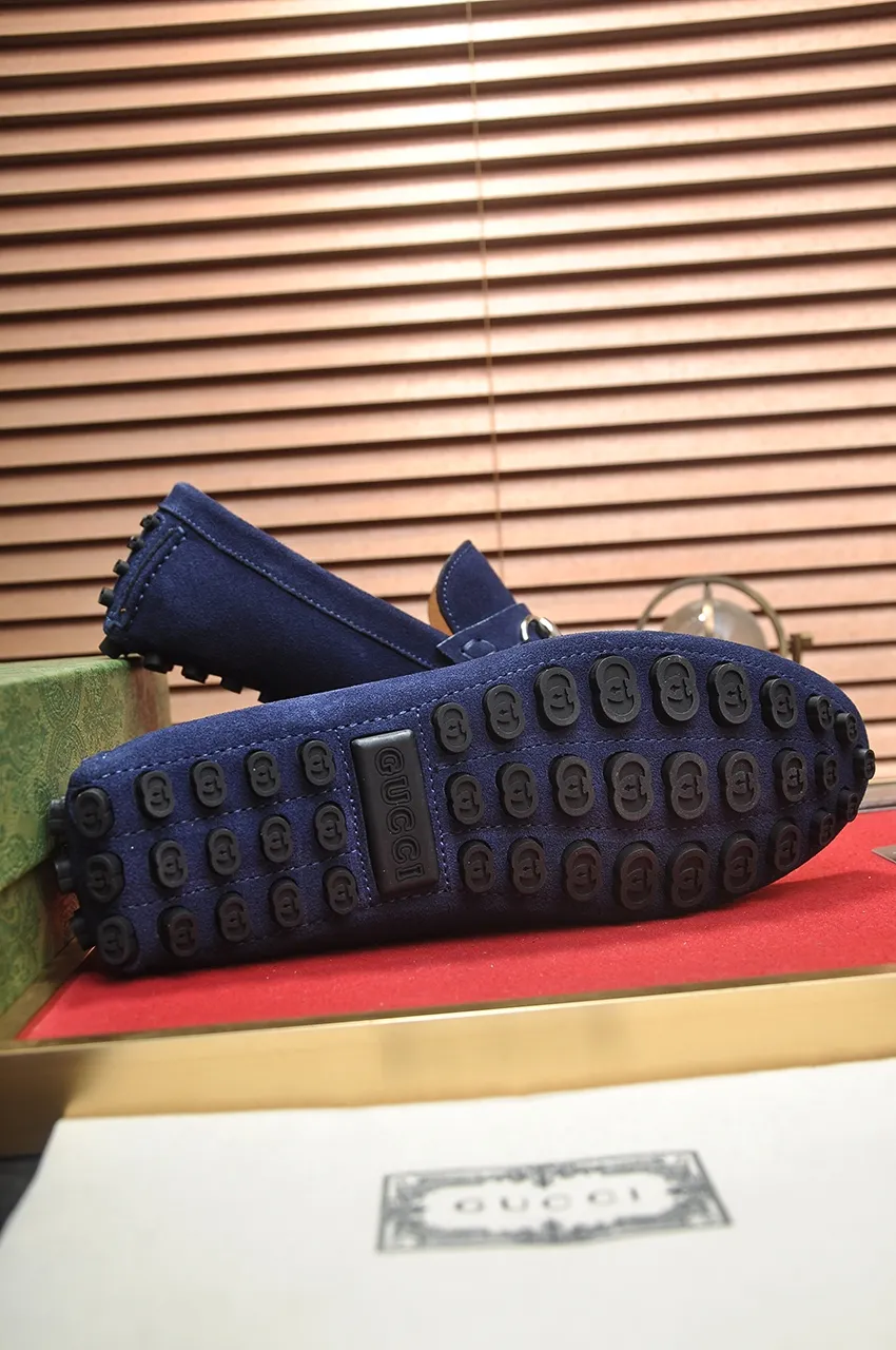 Men's Men's Shoes💰420💶【GUCCI】 (High-end Niuli) New 🍀Gucci*——Gucci Doudou Shoes! Made of imported original cowhide, the inner top layer is comfortable cowhide lining! Original wear-resistant rubber outsole! High quality products! Code number 38-44!